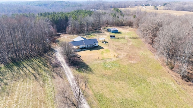 aerial view with a rural view