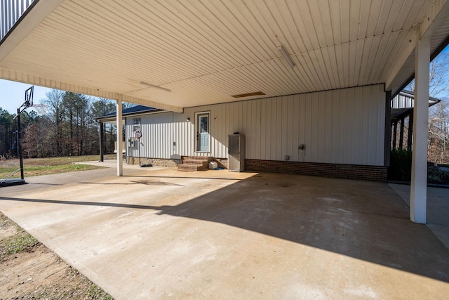 view of patio featuring a carport