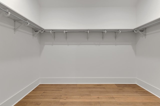 walk in closet featuring light hardwood / wood-style floors