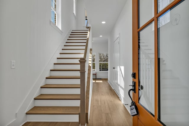 foyer featuring light hardwood / wood-style flooring