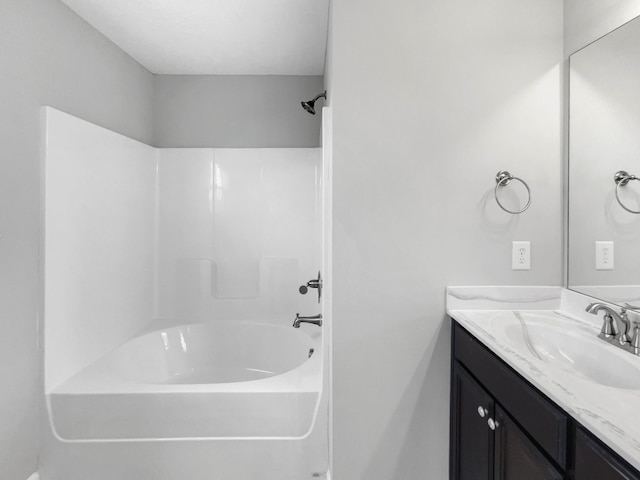 bathroom with vanity and shower / bathtub combination