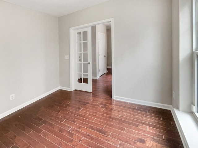 empty room featuring french doors