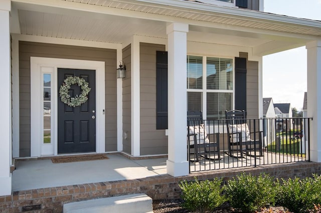 property entrance with a porch