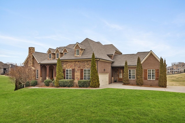 view of front of home featuring a front lawn