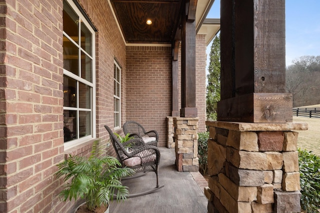 view of patio featuring covered porch