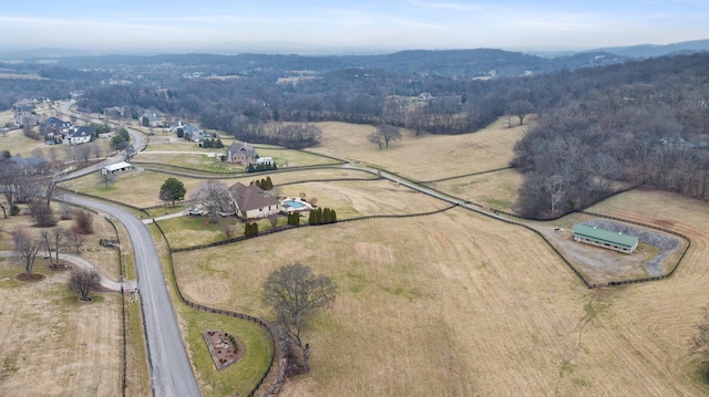 bird's eye view with a rural view