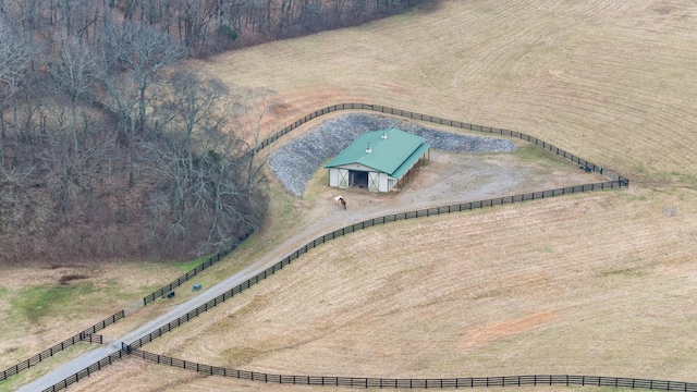 drone / aerial view featuring a rural view