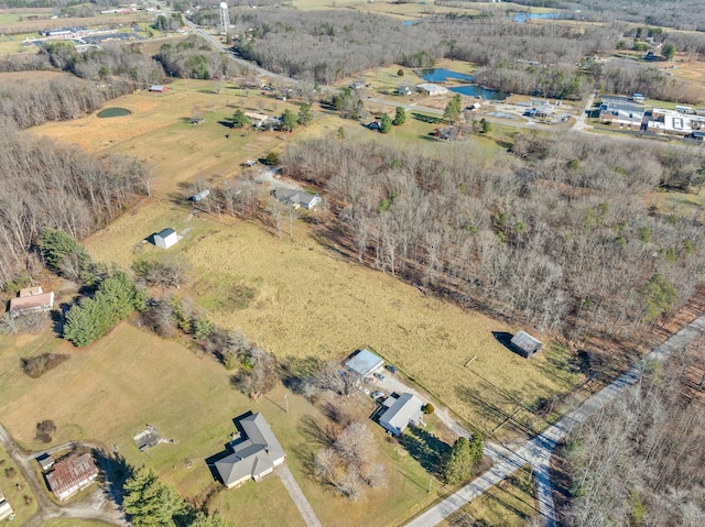 aerial view featuring a rural view