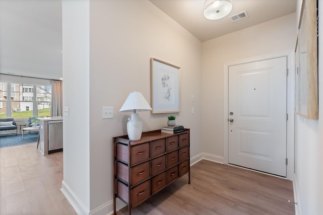 entryway featuring light hardwood / wood-style floors