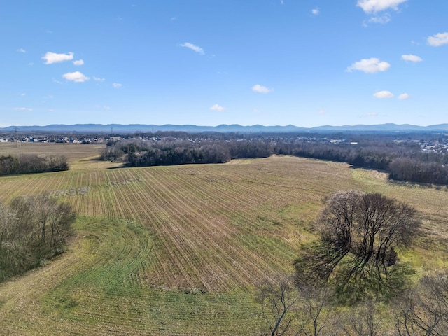 aerial view with a mountain view and a rural view