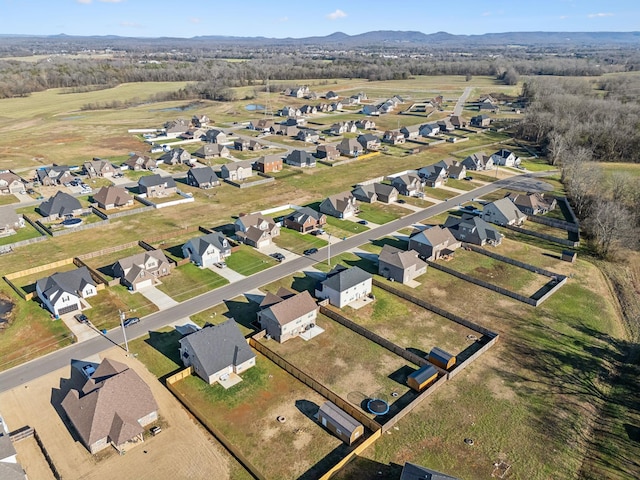 bird's eye view with a mountain view