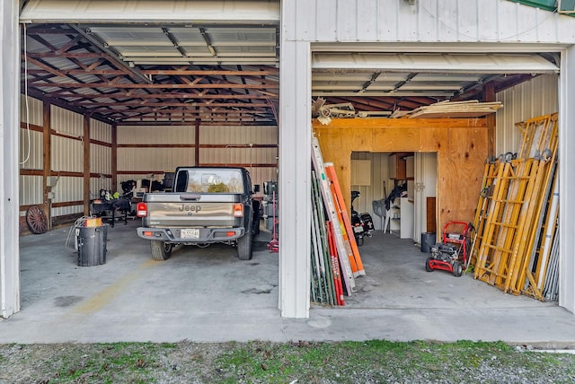 garage with electric panel