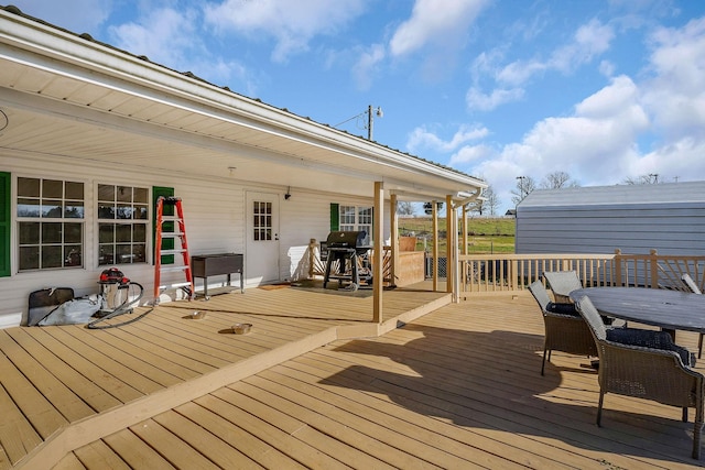 deck with grilling area