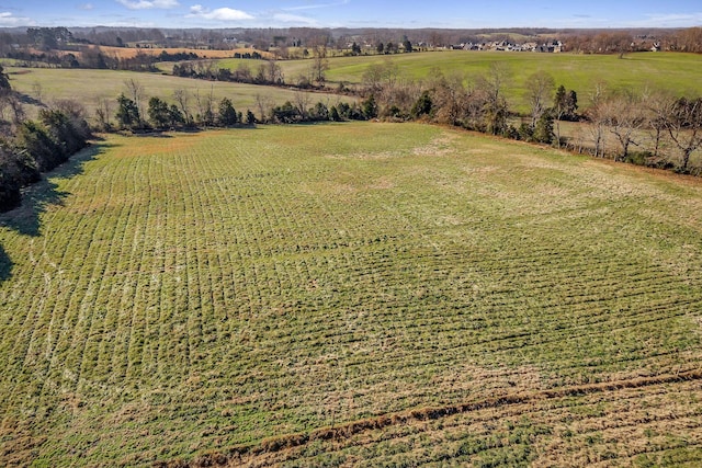 drone / aerial view with a rural view