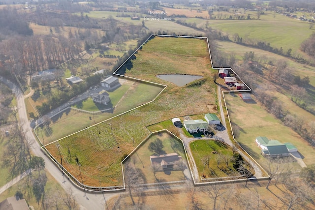 bird's eye view with a rural view