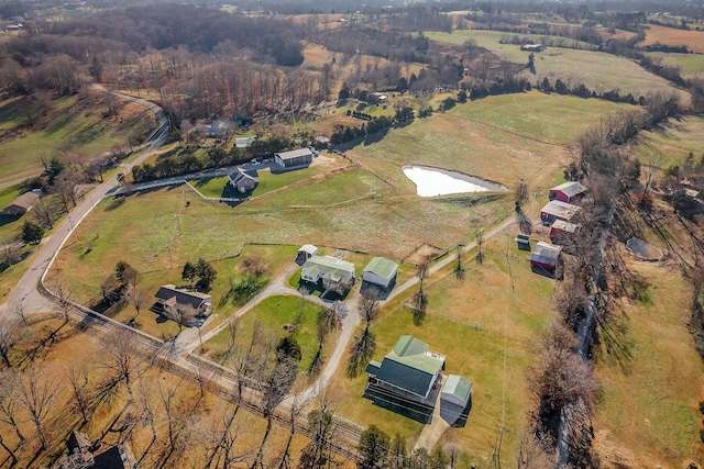 drone / aerial view featuring a rural view