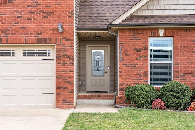 property entrance featuring a garage