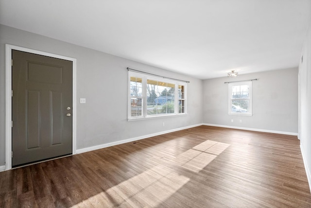 foyer with wood-type flooring