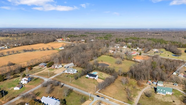 aerial view with a rural view