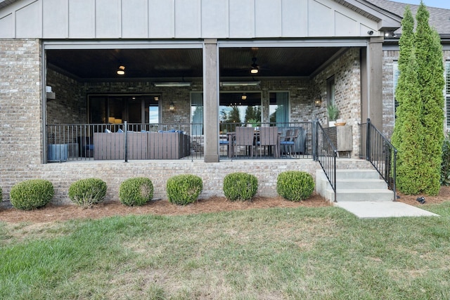 exterior space featuring covered porch