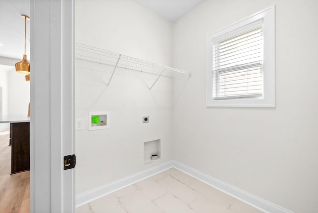 laundry area featuring electric dryer hookup and hookup for a washing machine