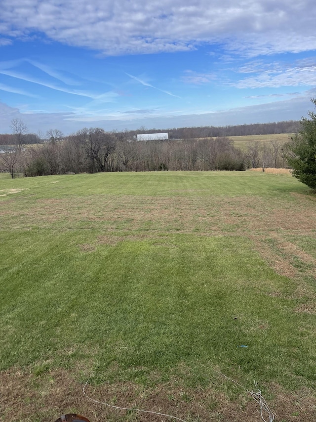 view of yard with a rural view