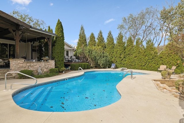 view of pool featuring a patio area