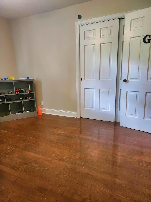 interior space featuring a closet and dark wood-type flooring