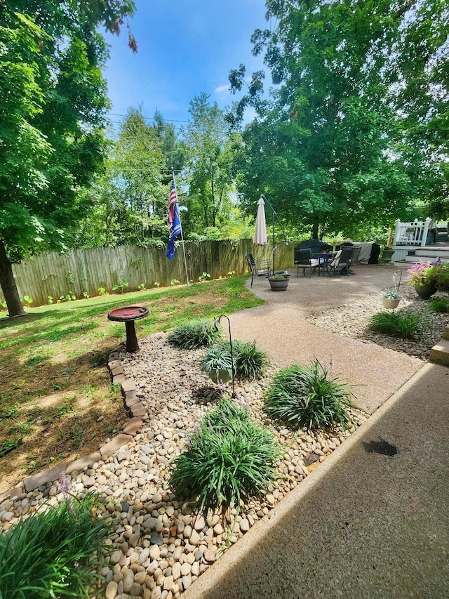 view of yard featuring a patio