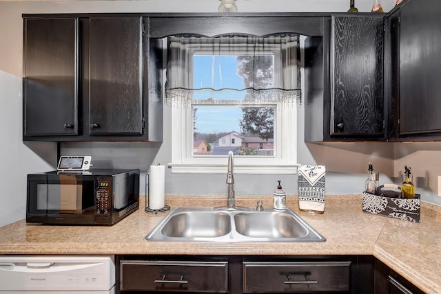 kitchen featuring dishwashing machine and sink