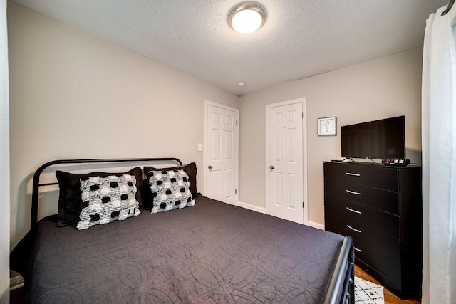 bedroom with a textured ceiling