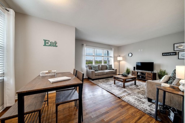 living room featuring wood-type flooring