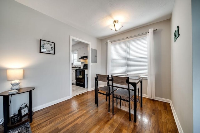 dining room with hardwood / wood-style flooring