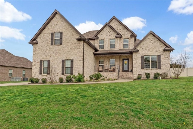 view of front of home with a front yard