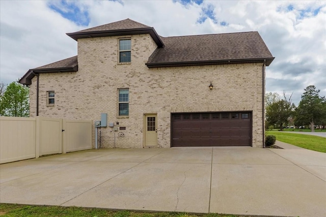 view of home's exterior with a garage