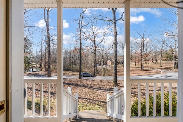 view of yard featuring a porch