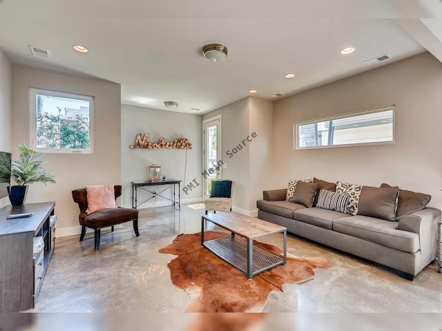 living room with a wealth of natural light