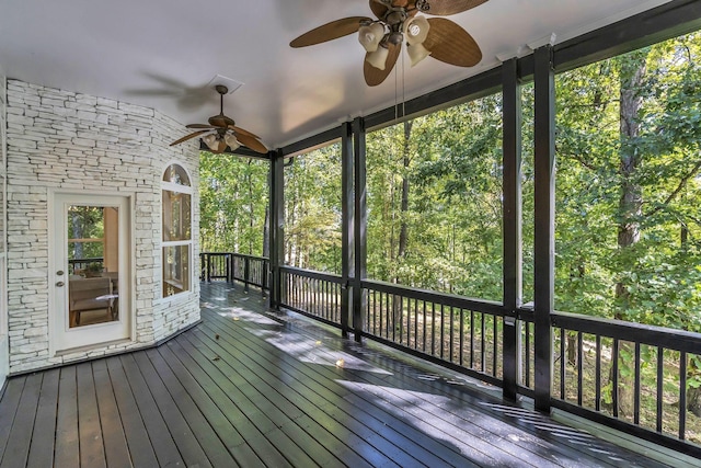 view of unfurnished sunroom