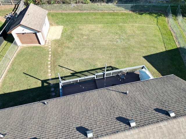 birds eye view of property featuring a rural view