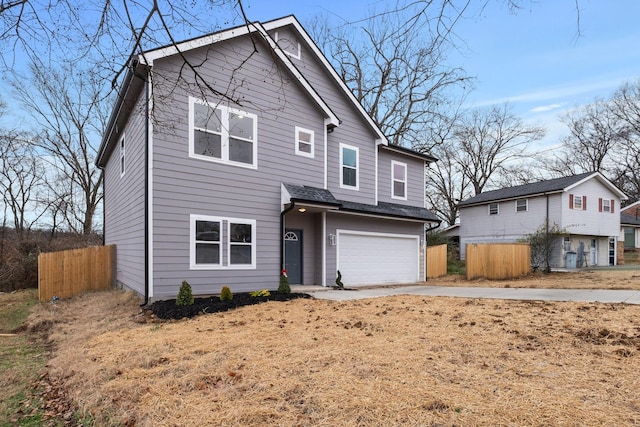 view of property featuring a garage