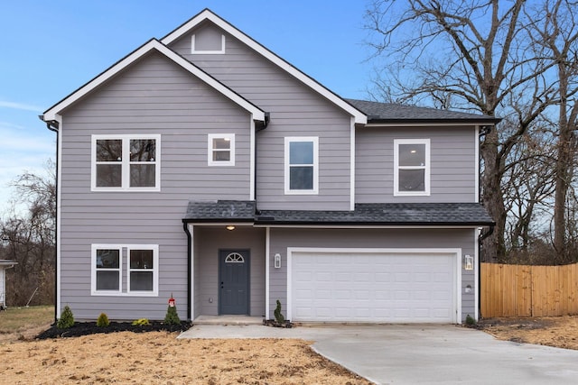 view of front facade with a garage