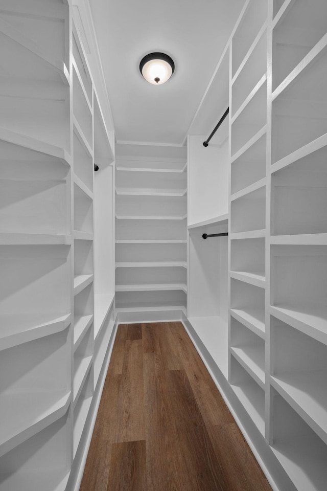 spacious closet with hardwood / wood-style floors