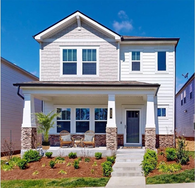 craftsman house featuring covered porch