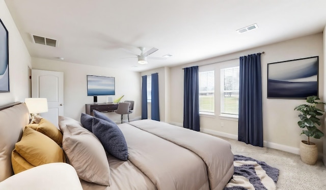 bedroom featuring ceiling fan