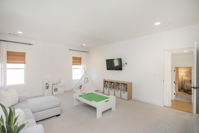 carpeted living room with plenty of natural light