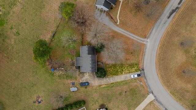 bird's eye view with a rural view