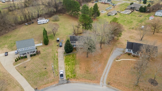 aerial view featuring a rural view