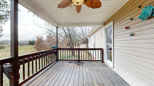 deck featuring ceiling fan