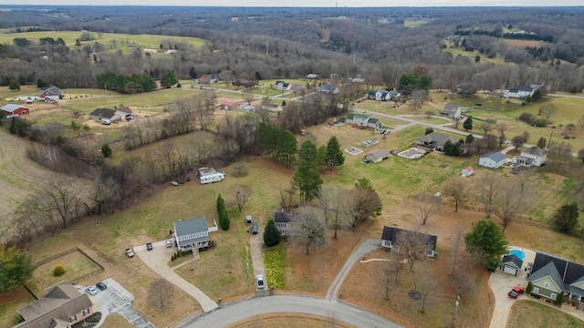 bird's eye view featuring a rural view