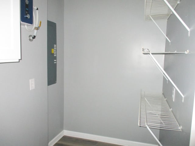 spacious closet featuring hardwood / wood-style flooring